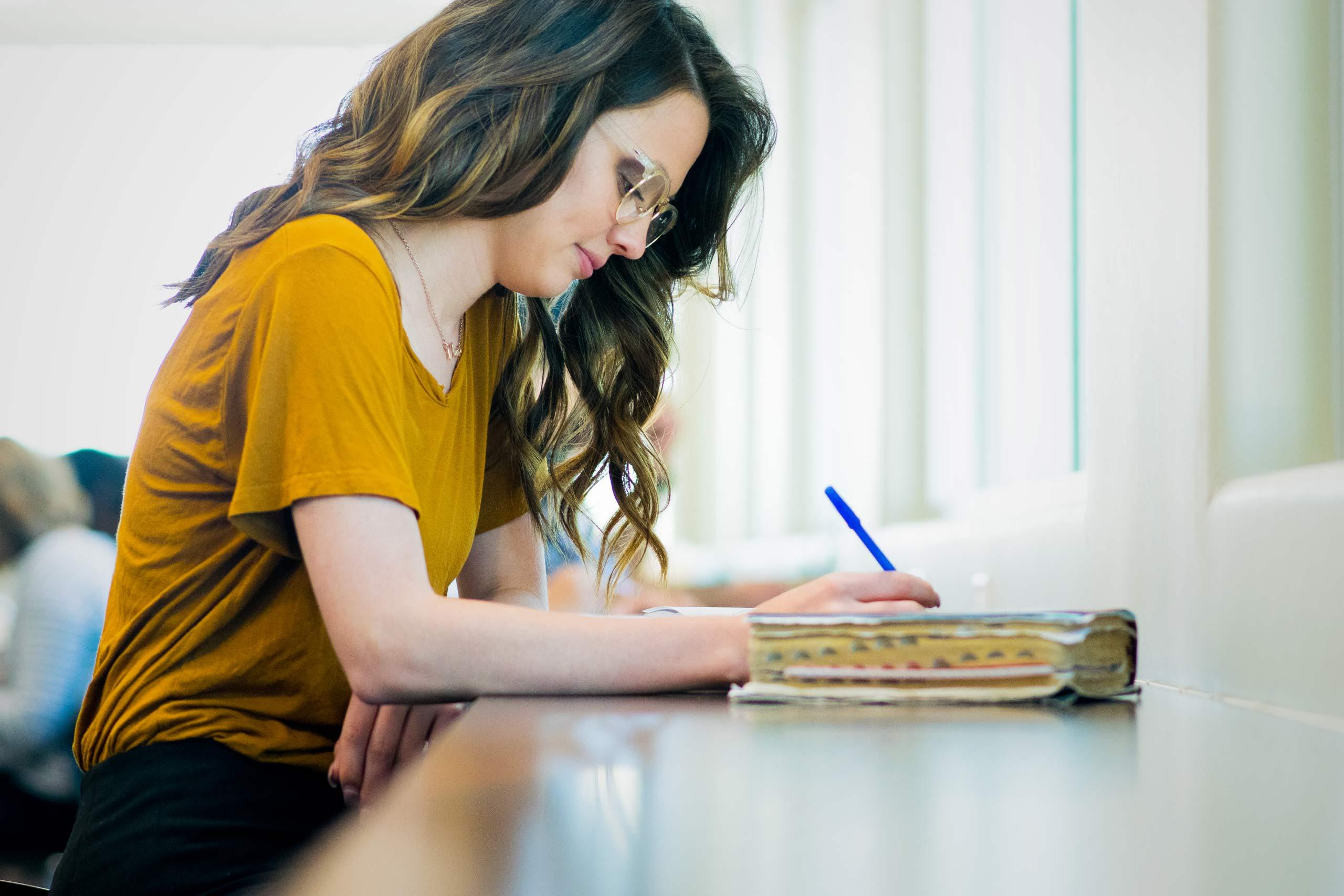 Girl at table